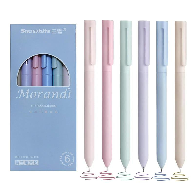 0.5Mm Colored Gel Pen (6Pcs) Quick Dry & Fine Point Pen for Note Taking Aesthetic Gel Ink Pen for Office & Home