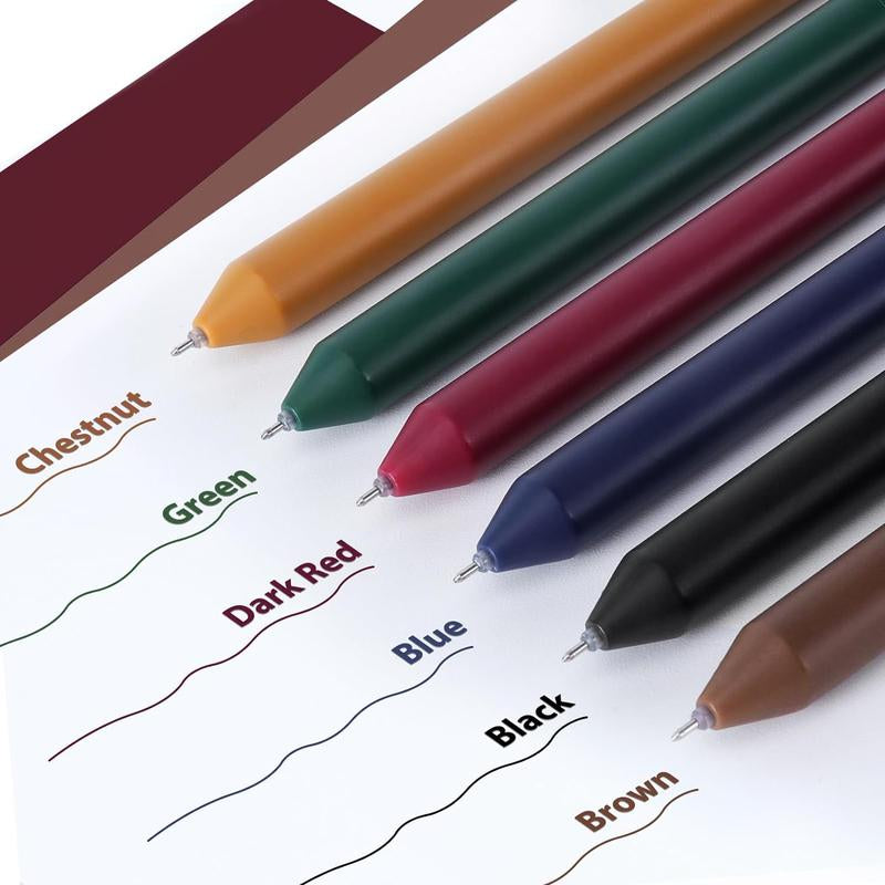 0.5Mm Colored Gel Pen (6Pcs) Quick Dry & Fine Point Pen for Note Taking Aesthetic Gel Ink Pen for Office & Home