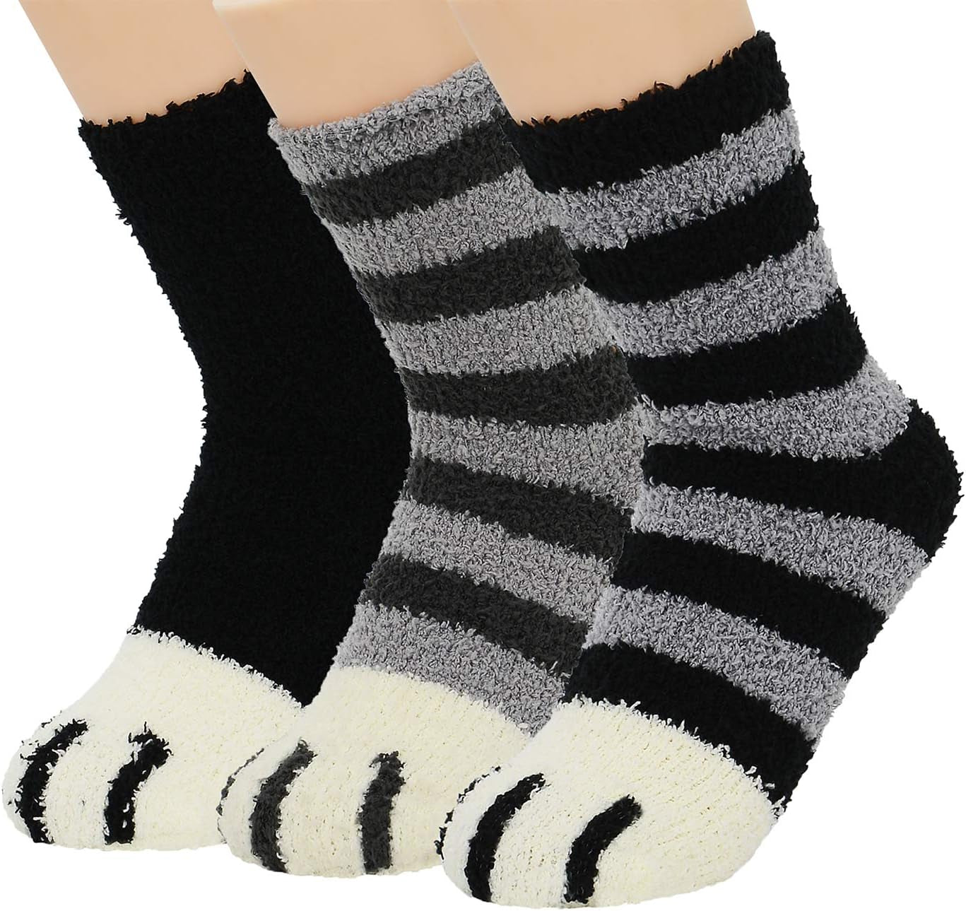 Zando Women'S Fuzzy Slipper Socks - Warm, Fluffy, Cozy Crew Socks for Winter