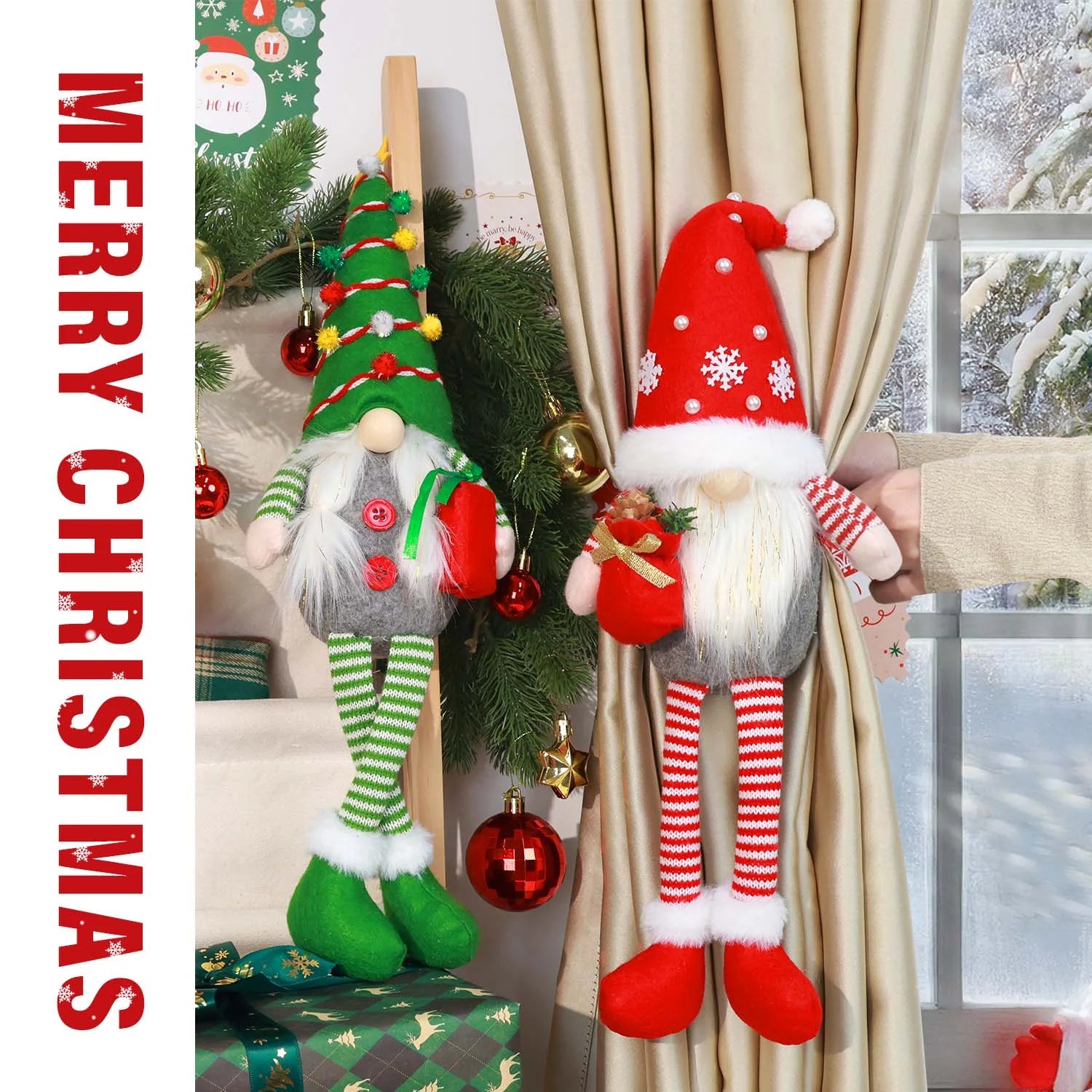 2Pcs Christmas Elf Plush Dolls