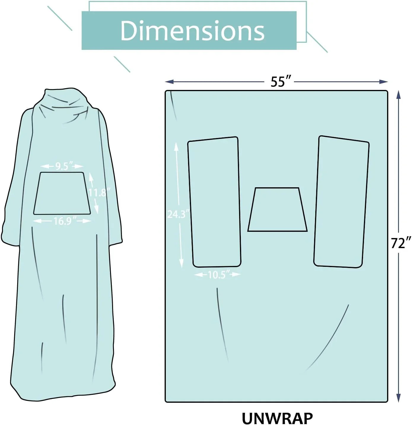 Wearable Blanket with Sleeves
