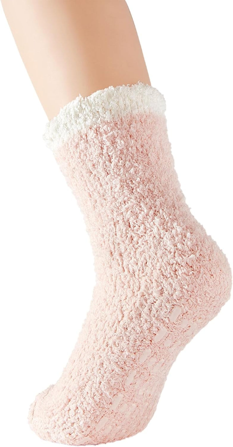 Zando Women'S Fuzzy Slipper Socks - Warm, Fluffy, Cozy Crew Socks for Winter