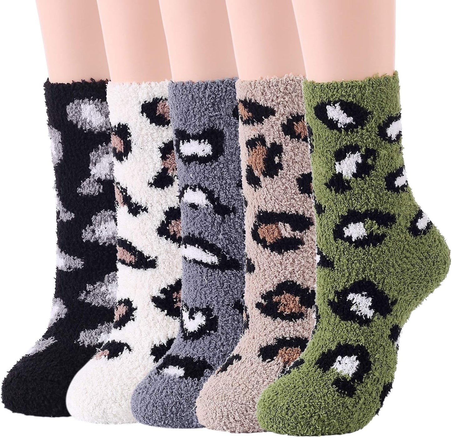 Zando Women'S Fuzzy Slipper Socks - Warm, Fluffy, Cozy Crew Socks for Winter