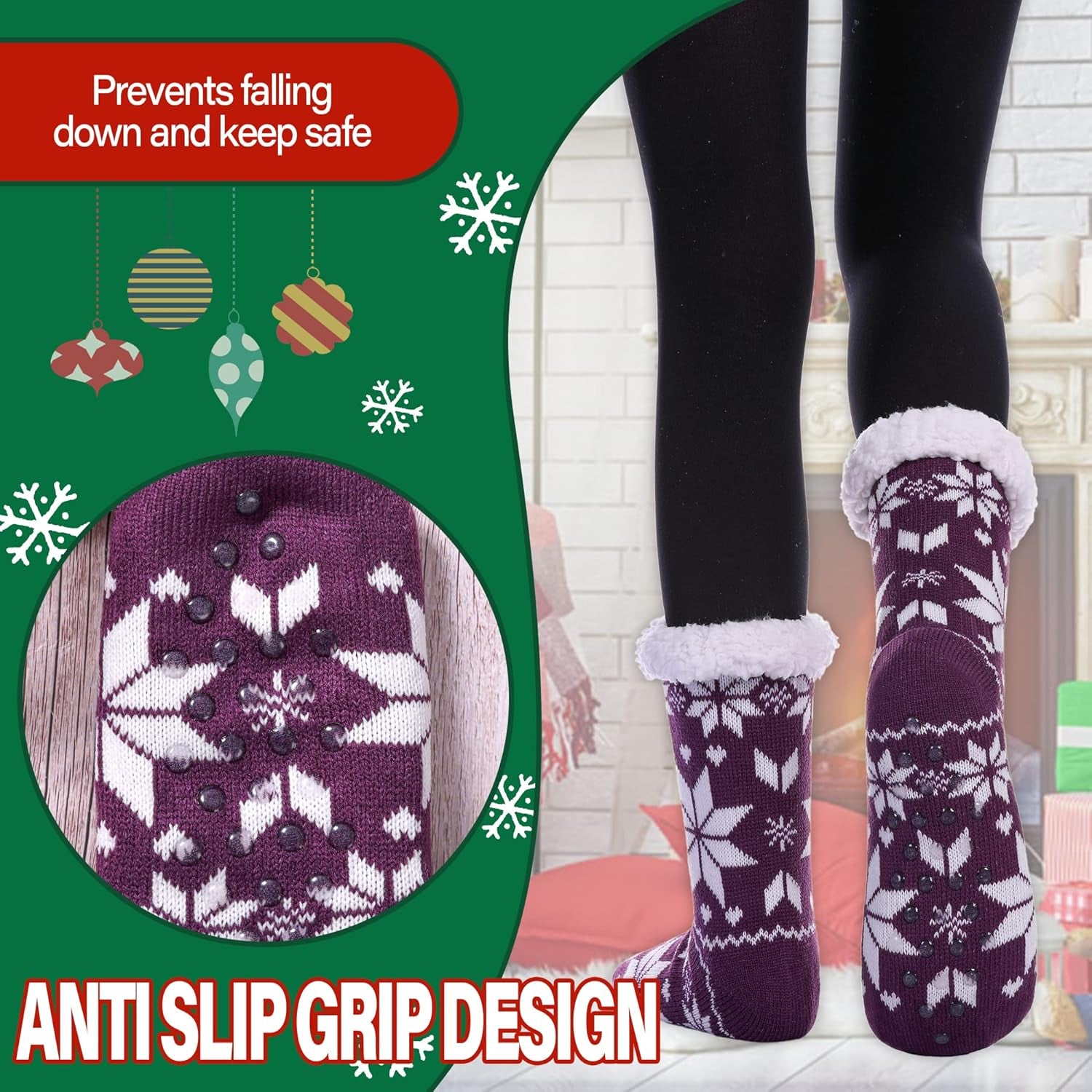 Dosoni Womens Slipper Fuzzy Socks Non Slip