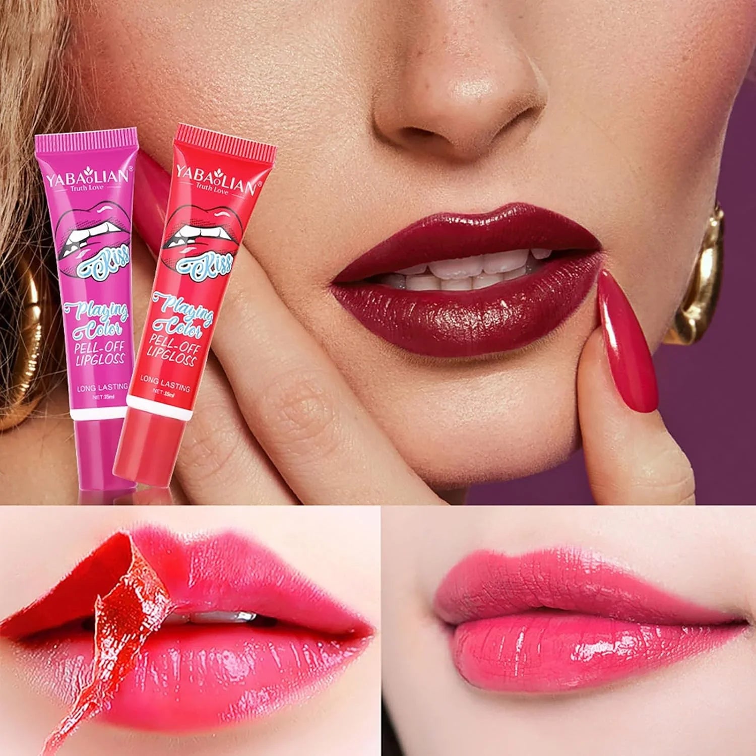 6PC Matte Lip Stain, Peel off