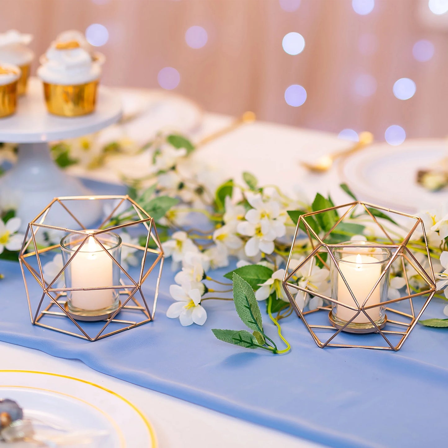 Geometric Candle Holder for Chrismas Thanksgiving Decor