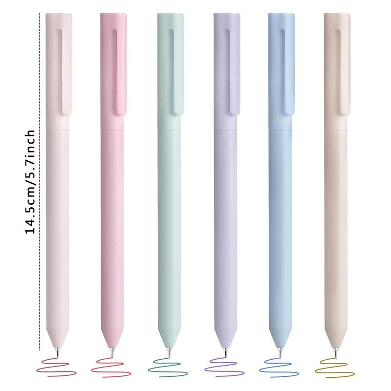 0.5Mm Colored Gel Pen (6Pcs), Quick Dry & Fine Point Pen for Note Taking, Aesthetic Gel Ink Pen for Office & Home