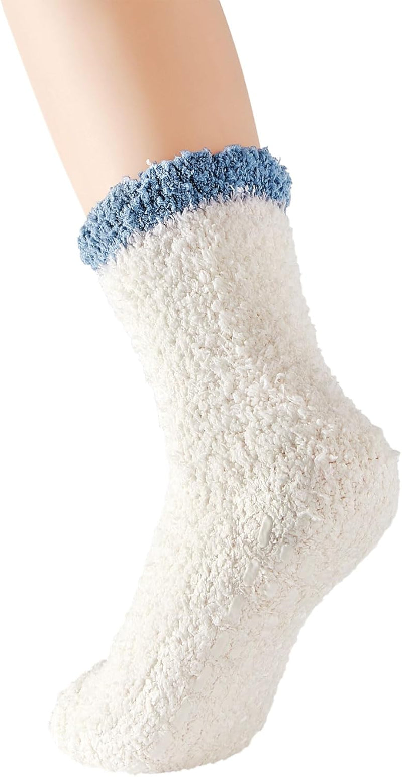 Zando Women'S Fuzzy Slipper Socks - Warm, Fluffy, Cozy Crew Socks for Winter