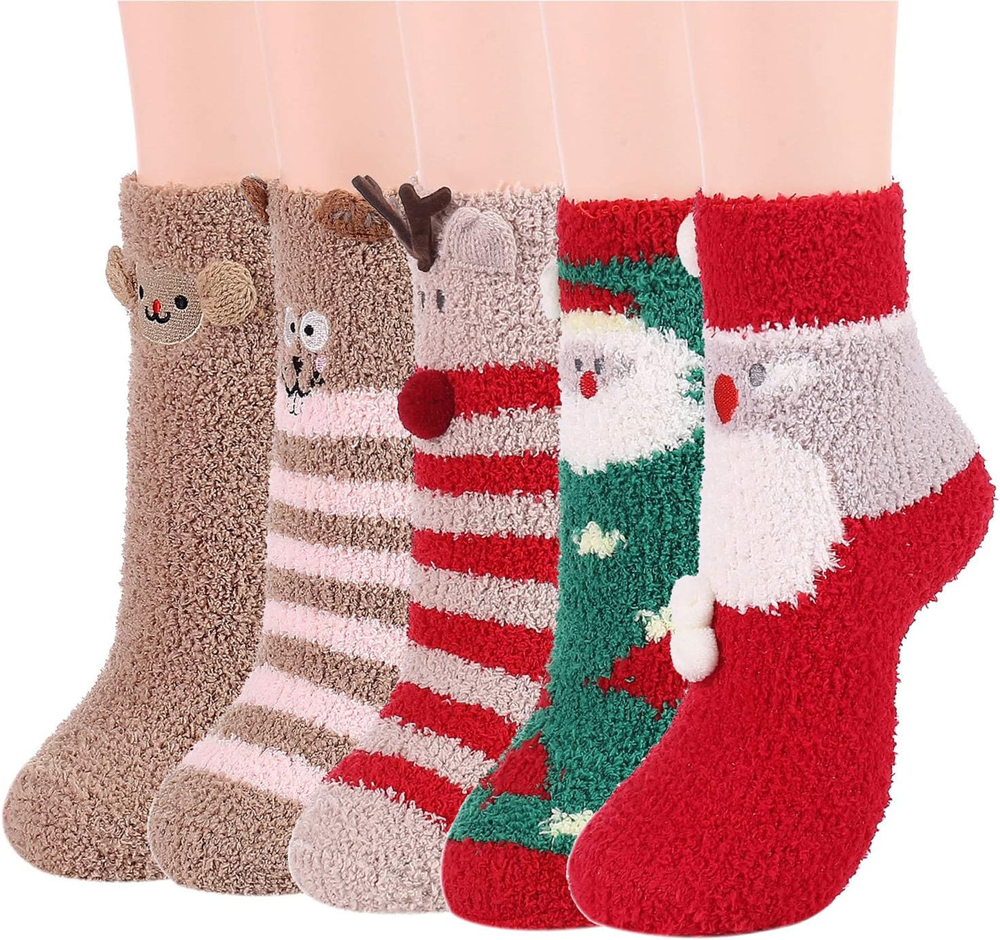 Zando Women'S Fuzzy Slipper Socks - Warm, Fluffy, Cozy Crew Socks for Winter