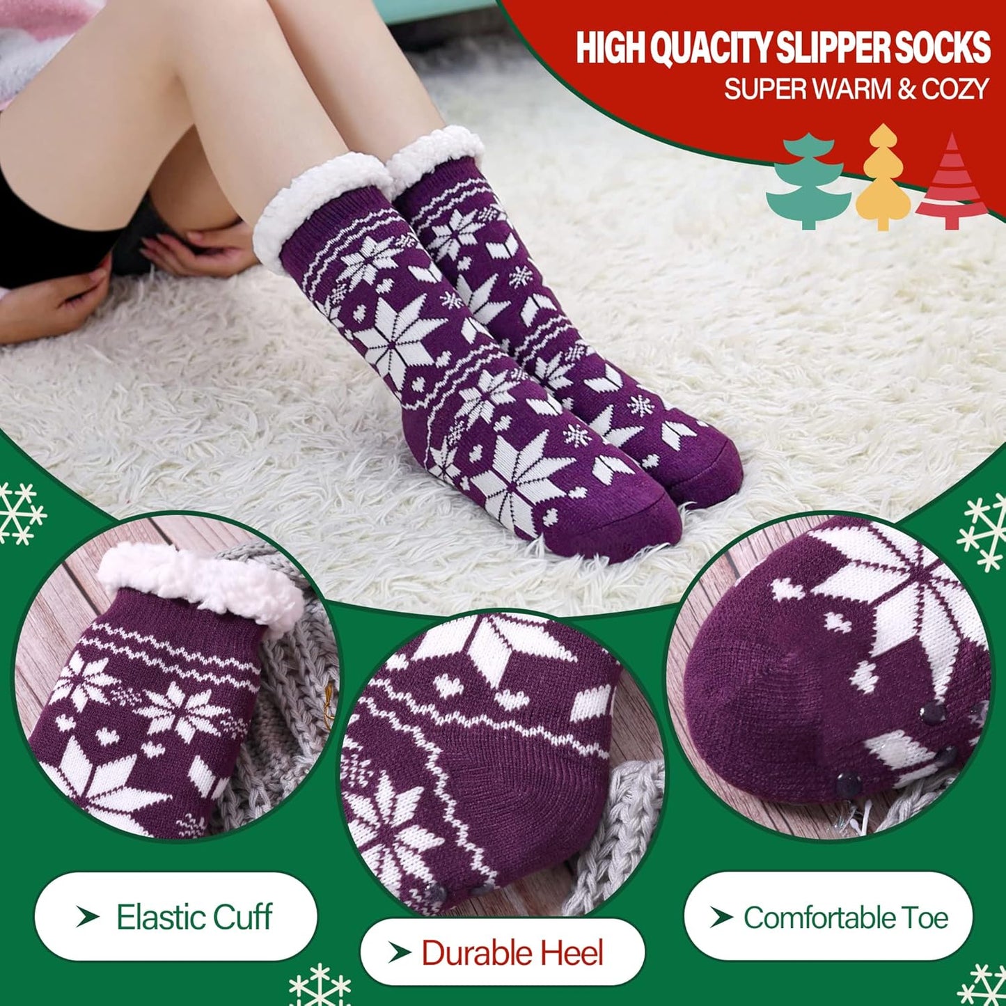Dosoni Womens Slipper Fuzzy Socks Non Slip