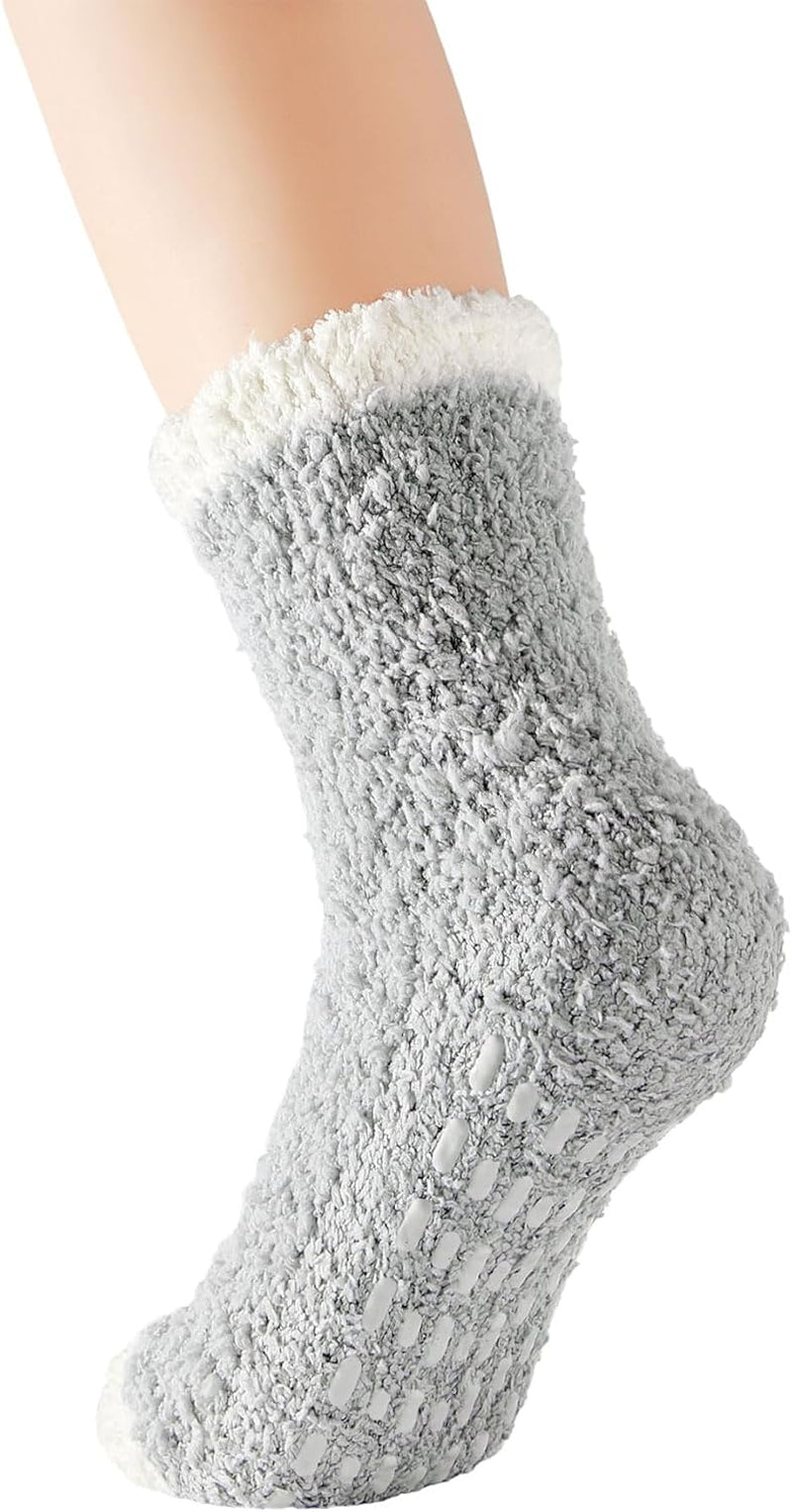 Zando Women'S Fuzzy Slipper Socks - Warm, Fluffy, Cozy Crew Socks for Winter