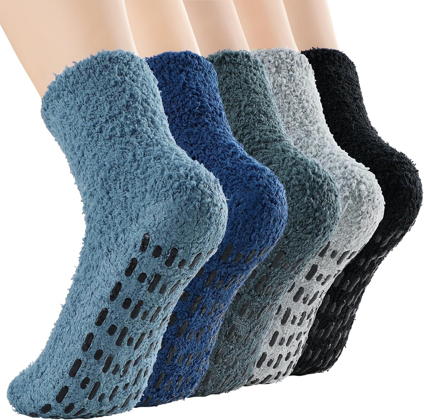 Zando Women'S Fuzzy Slipper Socks - Warm, Fluffy, Cozy Crew Socks for Winter