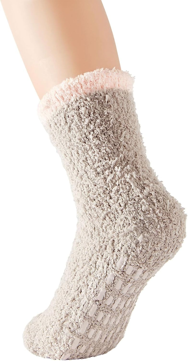 Zando Women'S Fuzzy Slipper Socks - Warm, Fluffy, Cozy Crew Socks for Winter