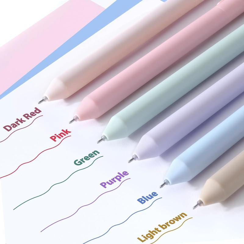 0.5Mm Colored Gel Pen (6Pcs), Quick Dry & Fine Point Pen for Note Taking, Aesthetic Gel Ink Pen for Office & Home